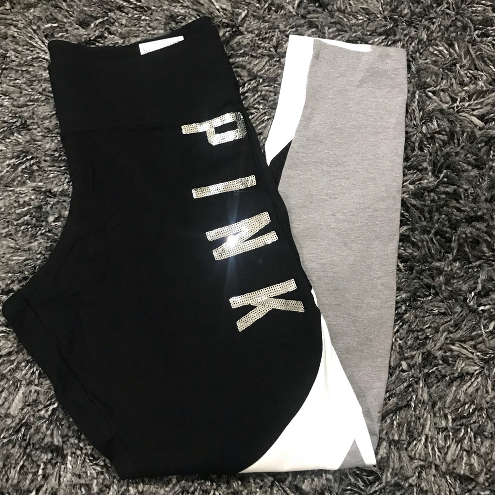 Pink Victoria secret yoga leggings L Sequin